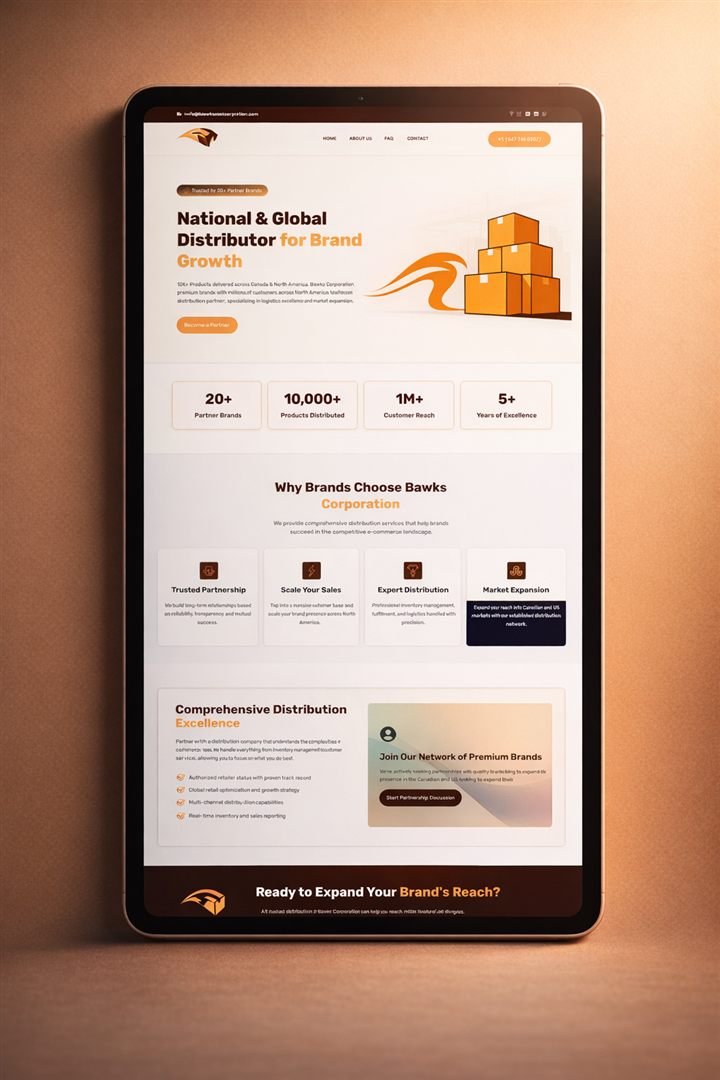 Bawks Corporation Portfolio website presentation